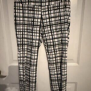Black/White Pull On Pants
